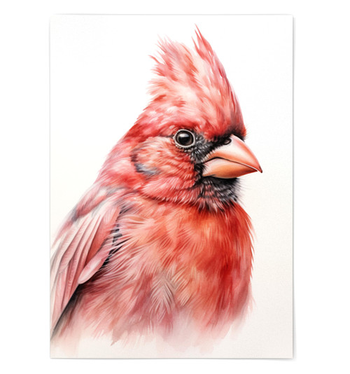 Red Cardinal Print - Cardinal Bird Wall Art Print Poster Unframed - Watercolor Red Cardinal Bird Print - Bird Wall Art - Red Cardinal Painting - Red Cardinal Artwork Illustration (11x14)