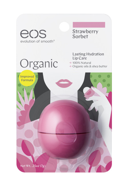 EOSAW Organic Lip Balm, Strawberry Sorbet, 0.25 Ounce (Pack of 6)