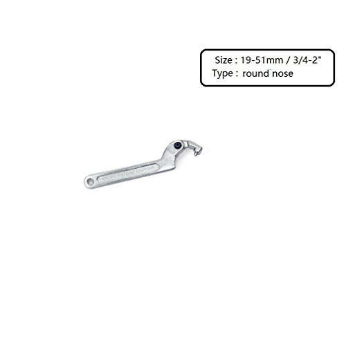 C Spanner Tool Adjustable Hook Wrench Chrome Vanadium  19-51mm / 3/4-2" Round Nose