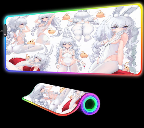 Mouse Pads Anime Girl Sexy Boobs RGB Gaming Mouse Pad Gaming Accessories Computer XXL Pad LED Backlight Pad Keyboard Pad 27.55x12 inche,Color5