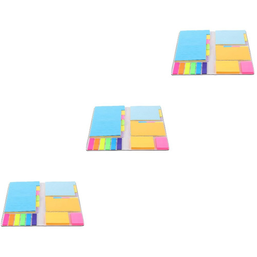 STOBOK 3pcs 1 Stickers for Students Note Pads Students Memo Stickers Memo Notes Sticky Memo Pads Multipurpose Memo Stickers Message Leaving Notes Note Paper Office Business Leather