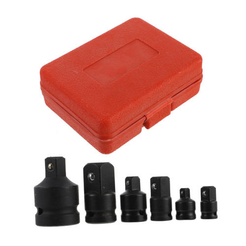 Homoyoyo 6pcs Set Pneumatic Socket Adapter Adaptor Ratchet Drive Reducer Chromium Socket Adapter Impact Socket Convertor Kits Increaser Impact Socket Tool Steel Sleeve Electric Drill Socket