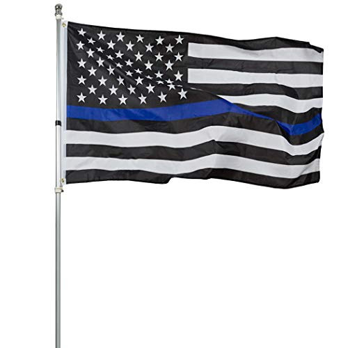 ROTERDON Blue Line Police Flags - 3x5 Thin Blue Line American Law Enforcement Flag Polyester Indoors Banner Flags