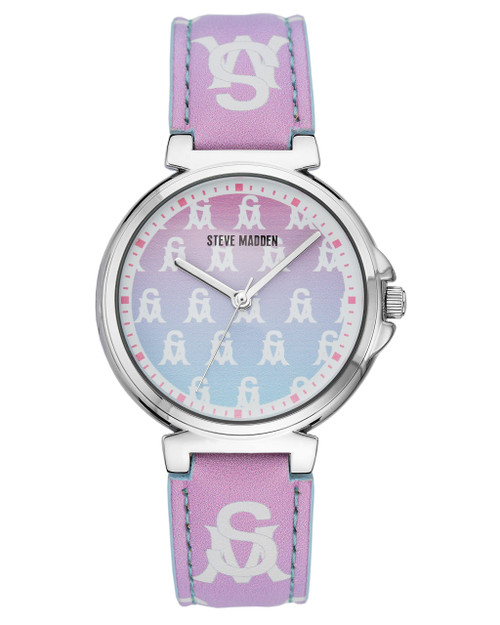 Steve Madden Women's Logo Patterned Strap Watch