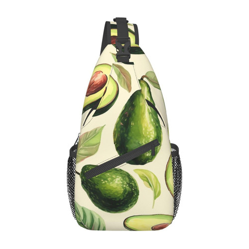 LZQPOEAS Many avocado images Crossbody Sling Backpack Sling Bag for Women Hiking Daypack Chest Bag Shoulder Bag