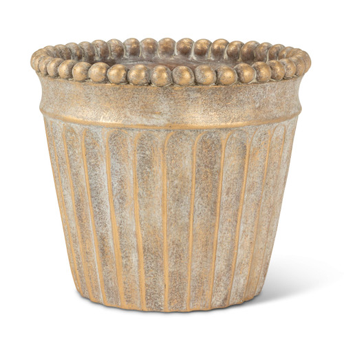 Abbott Collection 27-CATANIA-640-LG Large Metallic Ball Taper Planter, 7" H