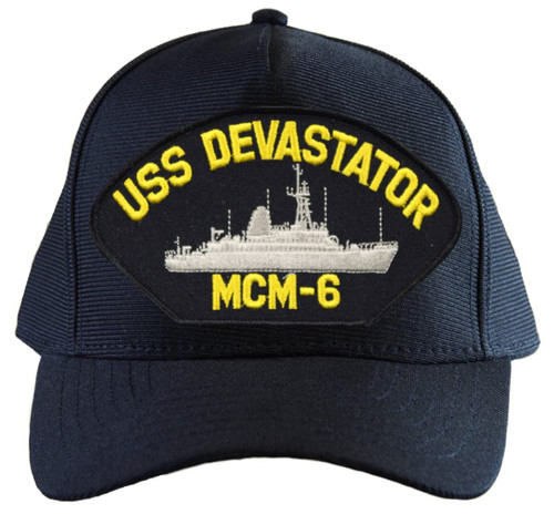 MilitaryBest USS Devastator MCM-6 Ship Cap Navy Blue