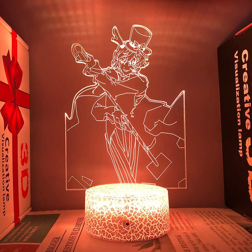 LUUSMM Bungo Stray Dogs Anime 3D Night Light 16 Colors Changing Touch & Remote Control Figure Manga Illusion LED Lamp Christmas Gifts for Boys/Girls/Kids/Fans