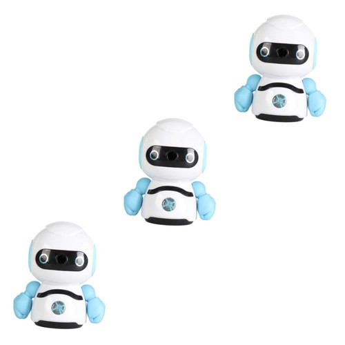 STOBOK 3pcs Pencil Sharpener Cartoon Sharpener Robot Hand Crank Student