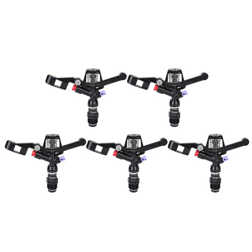 5PCS Garden Impulse Sprinkler Impact Sprinkler Head for Watering Irrigation, 3/4in DN20 Male Thread