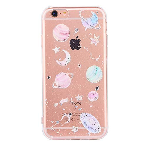 TNCY iPhone 6s Case, Galaxy Planet Design Clear Bumper TPU Soft Thin Space Cute Phone Case Cover for iPhone 6 6s 4.7 inch