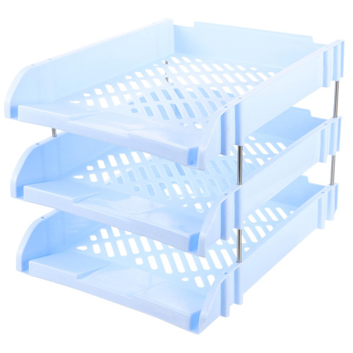 Abaodam Paper Storage Tray Document Tray Letter Tray Desk Organizer Classroom Storage Tray Organizer File Organizer Printer Paper Holder 3 Tier Tray Desktop Stationery Rack Metal Office