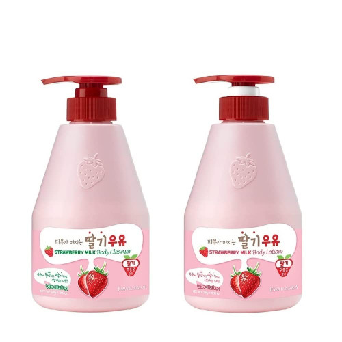 WELCOS KWAILNARA Milk Body Cleanser and Body Lotion Set (560 g / 19.75 oz. each) (Strawberry Milk) WELCOS KWAILNARA Milk Body Cleanser and Body Lotion Set (560 g / 19.75 oz. each) (Strawberry Milk)