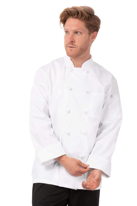 Chef Works Men's Bordeaux Chef Coat, White, Large