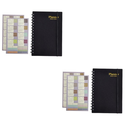 MAGICLULU 2pcs 2023 Coil Book 2023 Work Journal Schedule Planner Pocket Monthly Planner To Do List Notebook Schedule Notepad To Do List Notepads Calendars Calendar Book Portable Paper Dating