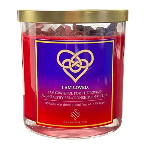 Soulology.Club I Am Loved Crystal Manifestation Candle - Love Manifestation