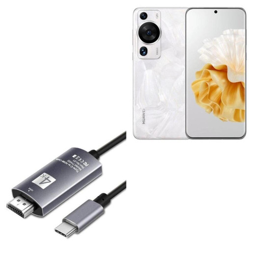 BoxWave Cable Compatible with Huawei P60 Pro - SmartDisplay Cable - USB Type-C to HDMI (6 ft), USB C/HDMI Cable - Jet Black