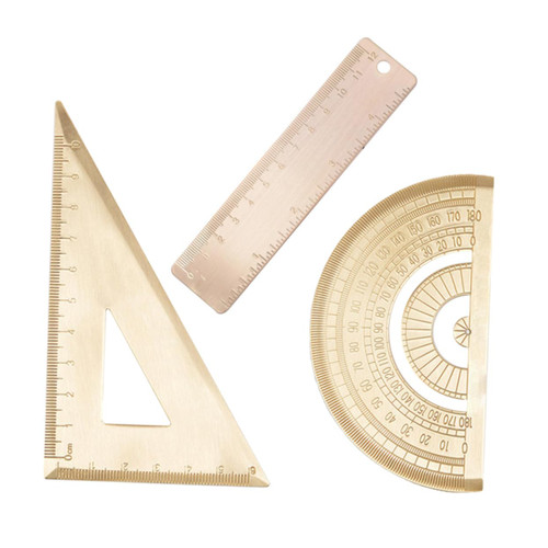 VILLCASE 3 Sets School Stationery Triangle Ruler Office Drawing Measurement Ruler Triangle Board Centimeter Ruler Vintage Set Drawing Measurement Tools Triangular Ruler Ruler Tool