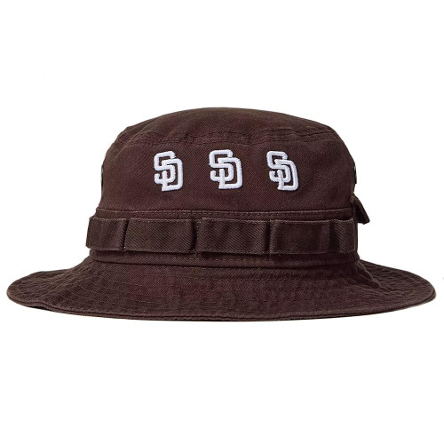 New Era SD San Diego Padres Boonie Bucket Hat (Medium) Brown
