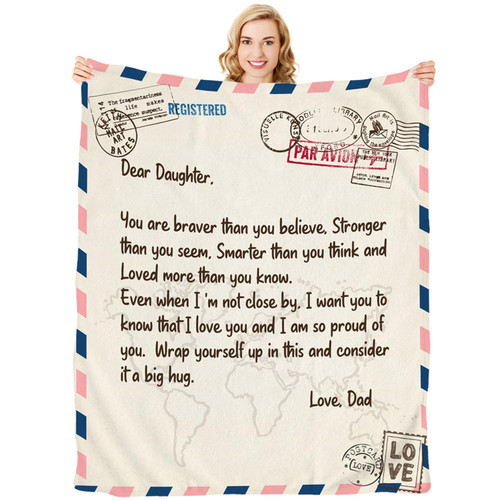 Daughter Blanket Gifts For Daughter From Dad | Daughter Birthday Gift | To My Daughter Letter Blanket From Father | Daughter Gift From Dad Gifts For Daughter | Father to Daughter Gifts 60" X 80" Daughter Blanket Gifts For Daughter From Dad | Daughter Birthday Gift | To My Daughter Letter Blanket From Father | Daughter Gift From Dad Gifts For Daughter | Father to Daughter Gifts 60" X 80"