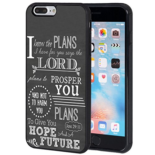 iPhone 7 Plus Case,iPhone 8 Plus Case,AIRWEE Slim Anti-Scratch Shockproof Silicone TPU Back Protective Cover Case for Apple iPhone 8 Plus/iPhone 7 Plus,Bible Verse Christian Quote Jeremiah 29:11