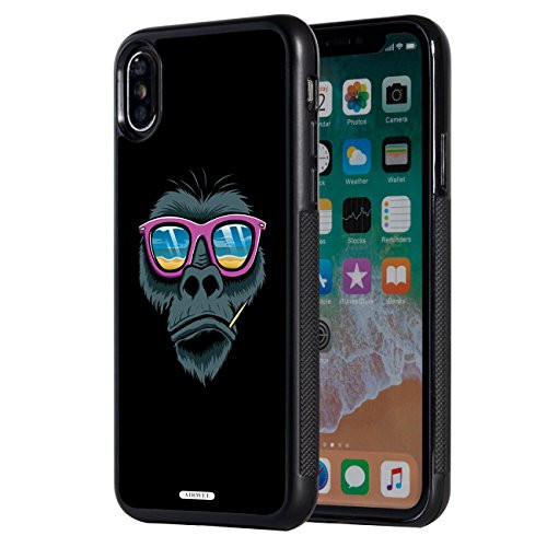 iPhone Xs Max Case,AIRWEE Slim Anti-Scratch Shockproof Silicone TPU Back Protective Cover Case for Apple iPhone Xs Max 6.5 inch 2018,Smoking Monkey