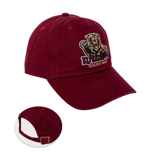 Kutztown University Baseball Hat Golden Bears KU Brimmed Embroirderd Hats Cap Adjustable Cloth Strap Adult (Style A)