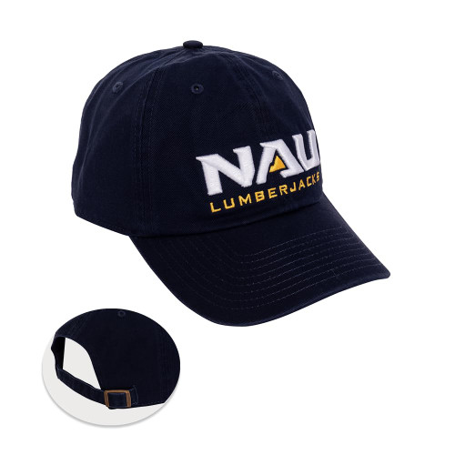 Northern Arizona University Baseball Hat Lumberjacks NAU Brimmed Embroirderd Hats Cap Adjustable Cloth Strap Adult (Style A) Blue