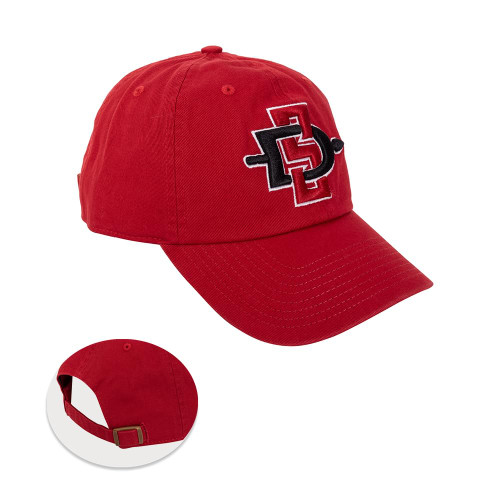 San Diego State University Baseball Hat SDSU Aztecs Brimmed Embroirderd Hats Cap Adjustable Cloth Strap Adult (Style B)