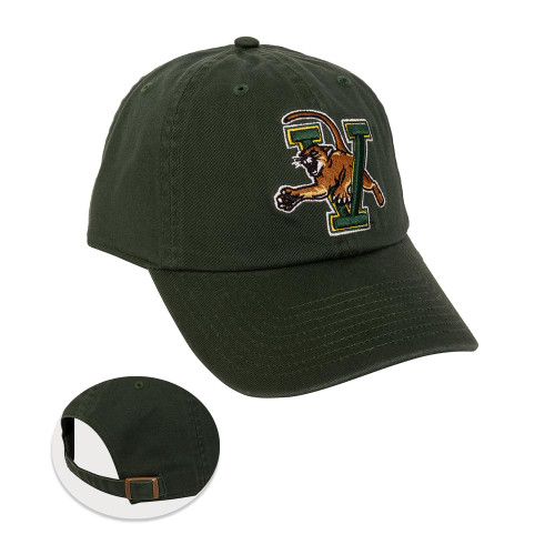 Desert Cactus University of Vermont Baseball Hat UVM Catamounts Brimmed Embroirderd Hats Cap Adjustable Cloth Strap Adult (Style A) Green