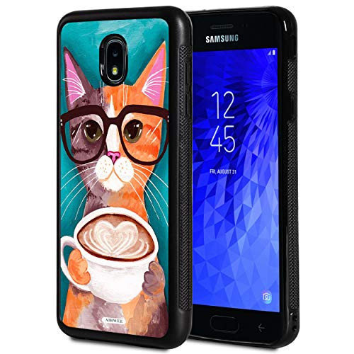 Galaxy J7 2018 Case,AIRWEE Slim Anti-Scratch Shockproof Silicone TPU Back Protective Cover Case for Samsun Galaxy J7 (2018),Hipster Cat