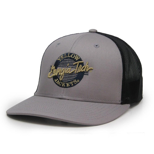 Georgia Tech GT Trucker Hat Grey and Black Mesh Trucker Cap