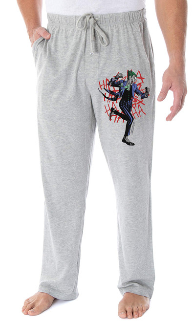 DC Comics Men's The Joker HA! HA! HA! Broken Mind Adult Sleepwear Lounge Pajama Pants (Medium) Heather Grey