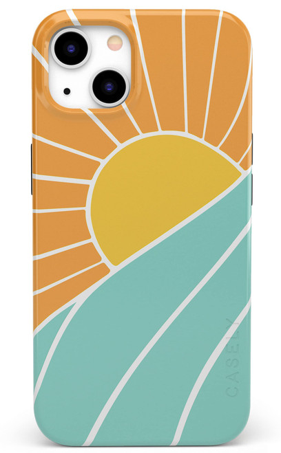 Casely iPhone 13 Case | Compatible with MagSafe | Waves & Rays | Sunshine Girly Case