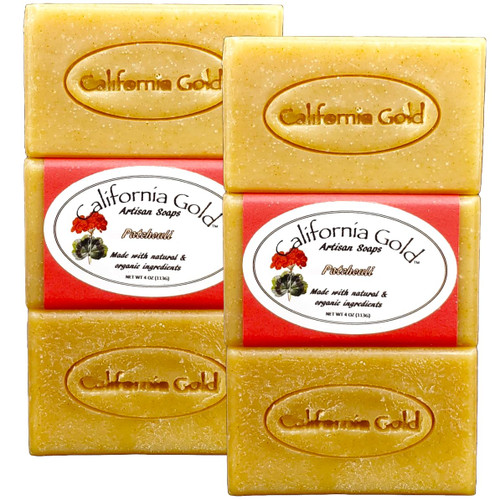 California Gold Artisan Soaps Patchouli Bar Soap with Orange Peel 6-4oz. Bars (24 oz.)