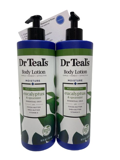 ThisNThat Lotion Bundle Dr Teals Moisture + Rejuvenating Eucalyptus & Spearmint Body Lotion Bundle: 2 18oz Bottles Compatible With Tip Card