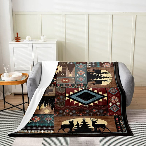 Rustic Bear Flannel Fleece Throw Blanket Kids Wild Animal Cute Deer All Season Bed Blanket for Sofa Couch Plaid Grid Fuzzy Blanket Breathable Bohemian Style Brown Plush Blanket Throw 50"x60" Rustic Bear Flannel Fleece Throw Blanket Kids Wild Animal Cute Deer All Season Bed Blanket for Sofa Couch Plaid Grid Fuzzy Blanket Breathable Bohemian Style Brown Plush Blanket Throw 50"x60"