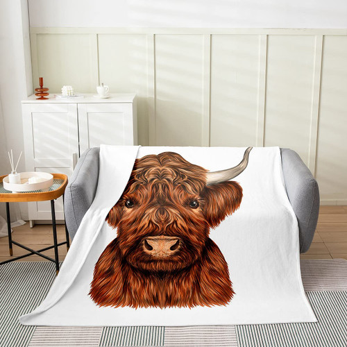 Cartoon Highland Cattle Fleece Throw Blanket for Bed Sofa Couch,Highland Cow Flannel Fuzzy Blanket,All Season Bull Cattle Fleece Bed Blanket Room Decor Plush Blanket Cattle Fur Throw 50"x60" Cartoon Highland Cattle Fleece Throw Blanket for Bed Sofa Couch,Highland Cow Flannel Fuzzy Blanket,All Season Bull Cattle Fleece Bed Blanket Room Decor Plush Blanket Cattle Fur Throw 50"x60"
