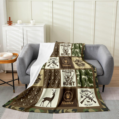 Kids Cute Deer Plush Throw Blanket, Throw 50"x60" Deer Hunting All Season,Bed Blanket for Boys Girls Teens Bedroom Decor Amry Green Antlers Flannel Fleece Blanket Women Men Western Farmhouse Kids Cute Deer Plush Throw Blanket, Throw 50"x60" Deer Hunting All Season,Bed Blanket for Boys Girls Teens Bedroom Decor Amry Green Antlers Flannel Fleece Blanket Women Men Western Farmhouse