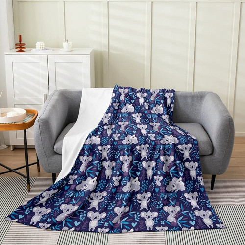 Cute Koala Bed Blanket Kids,Cartoon Koala Flannel Fleece Throw Blanket Kawaii Animals Theme Blue Fuzzy Blanket for Kids Boys Girls,Microfiber Plush Blanket Room Decor Throw 50"x60" Cute Koala Bed Blanket Kids,Cartoon Koala Flannel Fleece Throw Blanket Kawaii Animals Theme Blue Fuzzy Blanket for Kids Boys Girls,Microfiber Plush Blanket Room Decor Throw 50"x60"