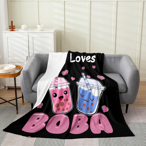 Girl Loves Boba Flannel Fleece Throw Blanket Kids,Cute Cartoon Galaxy Fuzzy Blanket for Bed Sofa Couch,All Season Bed Blanket Breathable Plush Blanket Room Decor Throw 50"x60" Girl Loves Boba Flannel Fleece Throw Blanket Kids,Cute Cartoon Galaxy Fuzzy Blanket for Bed Sofa Couch,All Season Bed Blanket Breathable Plush Blanket Room Decor Throw 50"x60"