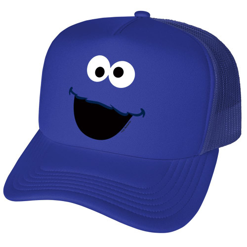 Popfunk Official Sesame Street Cookie Monster Face Foam Snapback Trucker Hat - Unisex for Men and Women