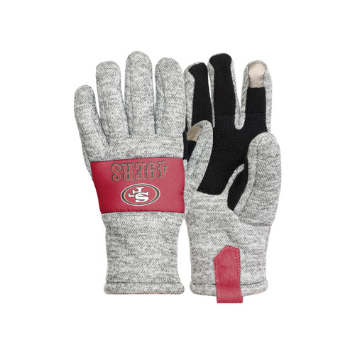 FOCO San Francisco 49ers NFL Heather Grey Insulated Gloves - S/M