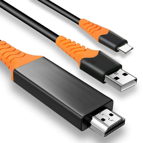 Works by Tek Styz PRO USB-C HDMI Compatible with Dell XPS 15 9550 at 4k with Power Port, 6ft Cable at Full 2160p@60Hz, 6Ft/2M Cable [Thunderbolt 3 Compatible]