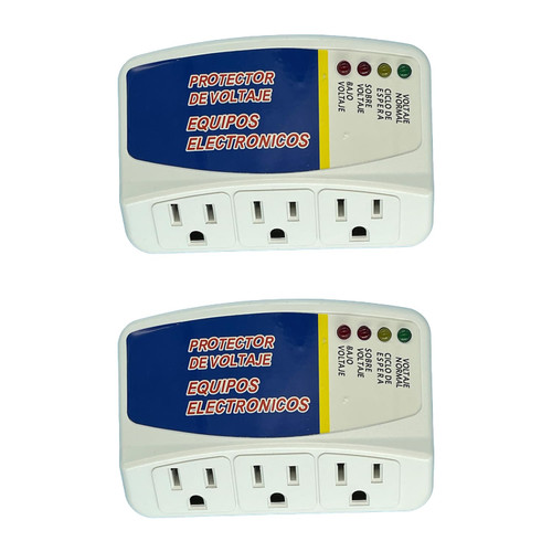 Voltage Protector Voltage PROTECTORDE VOLTAJE Electronic Surge Protector Three Outlet Surge Protector Plug for PC/TV/Refrigerator 12A Max 90-135V (2 Pack)