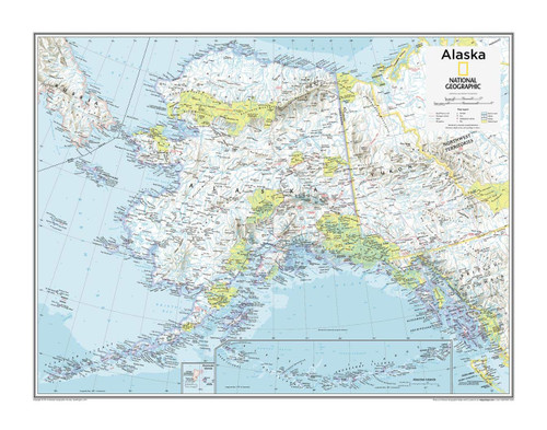 National Geographic: Alaska Wall Map - 28 x 22 inches - Laminated