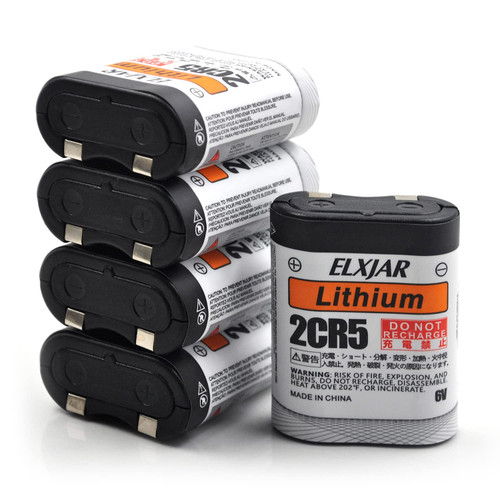 Coonyard (5-Pack) 6V 1300mAh 2CR5 Photo Lithium Batteries with PTC Protection Replacement for 245 DL245 EL2CR5 Kl2CR5