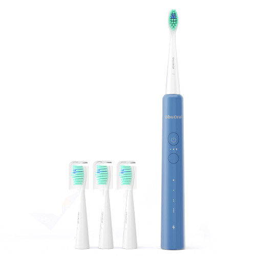 ObeOral Sonic Electric Toothbrush, 12 Modes Rechargeable Tooth Brush with 4 Dupont Bristles, Smart Timer, Whitening Electric Toothbrushes for Adults and Kids 8+, Navy Blue