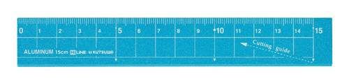 Kutsuwa STAD XS15BL Aluminum Ruler, 5.9 inches (15 cm), Blue