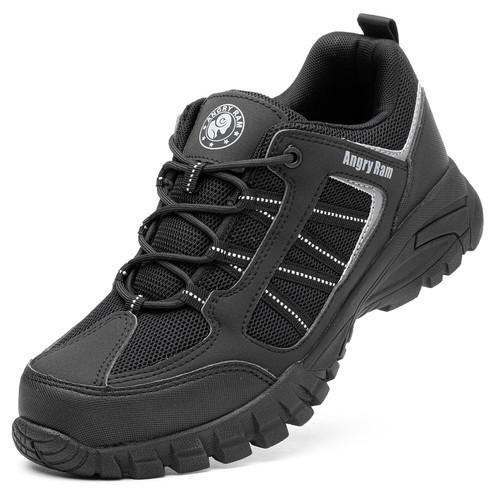 ANGRYRAM Steel Toe Shoes for Men Women Lightweight Indestructible Work Shoes Safety Shoes for Men Women Breathable Slip Resistant Safety Sneakers Comfortable Puncture Proof Shoes for Working Construction Industry